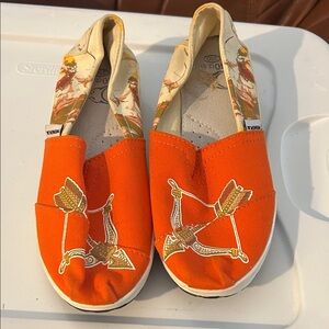 Minika Wedge Canvas Spring Bottom Cloth shoes Orange Women's Slip on Loafers